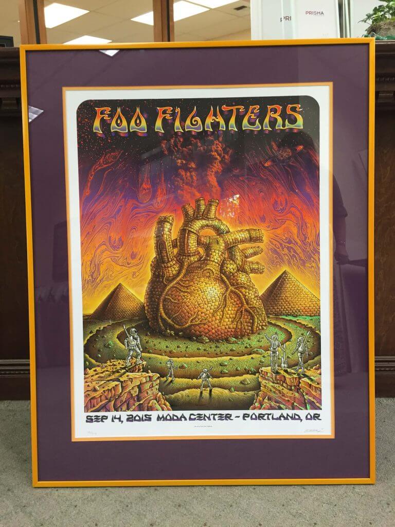 Foo Fighters poster framed - Eastlake Framing, Bend Oregon