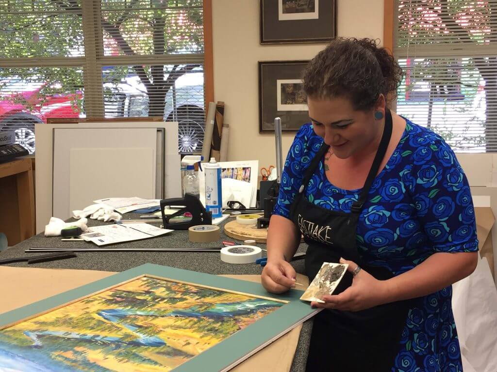 artist working - Eastlake Framing, Bend Oregon